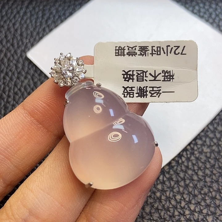 玛瑙/玉髓银S925镶嵌颈饰荔枝冻葫芦吊坠