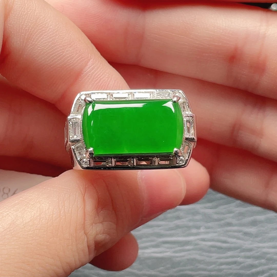 翡翠银S925镶嵌戒指没有运费险3070