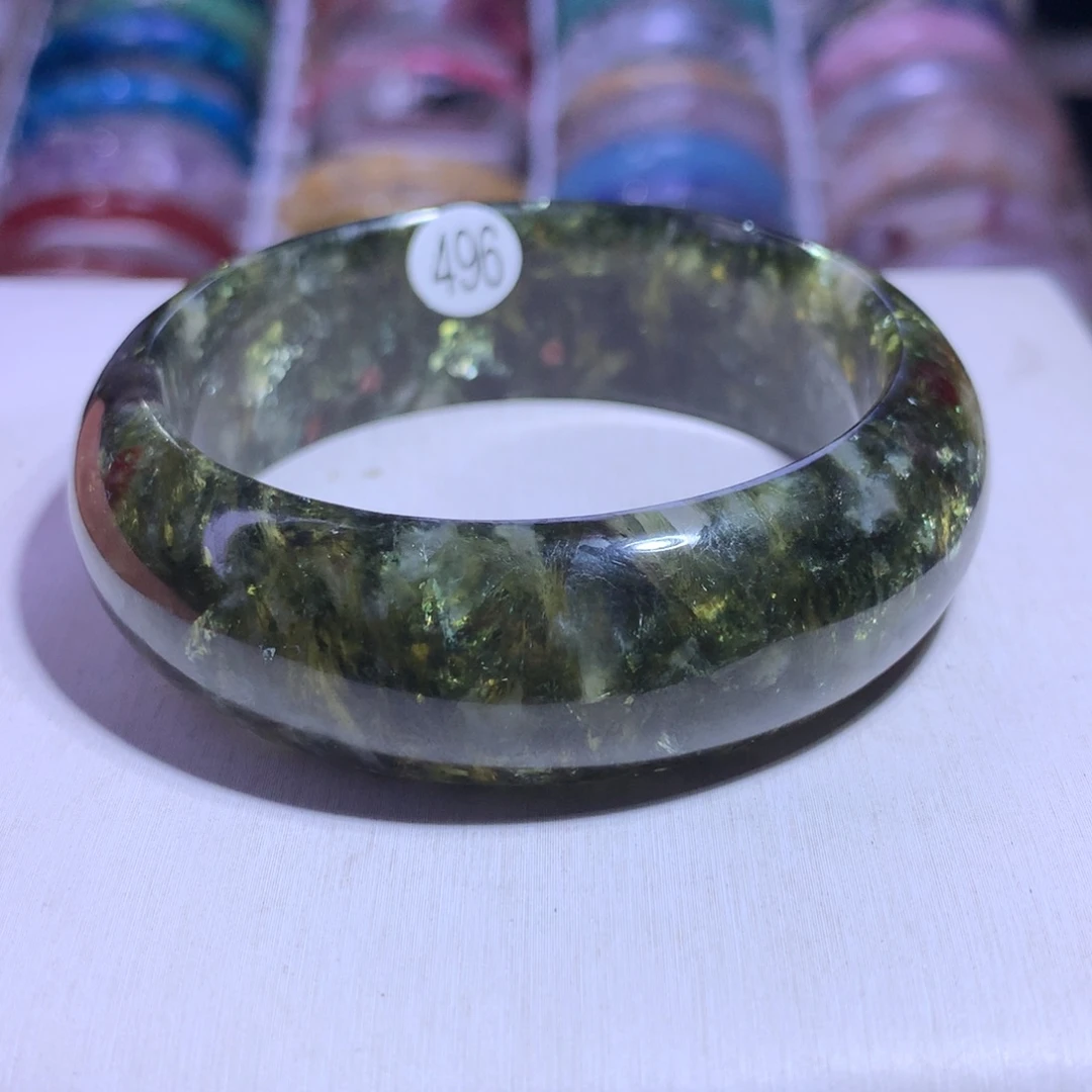 水晶手镯银S925镶嵌绿祖母56圈496