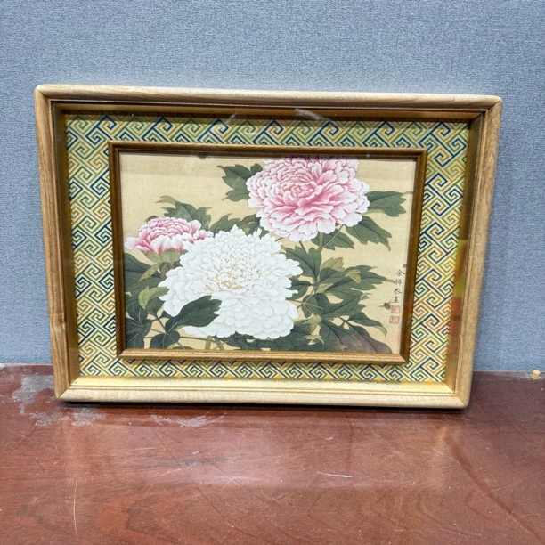 30x40重工七色大回纹框中框檀木实木画框【画心21x30