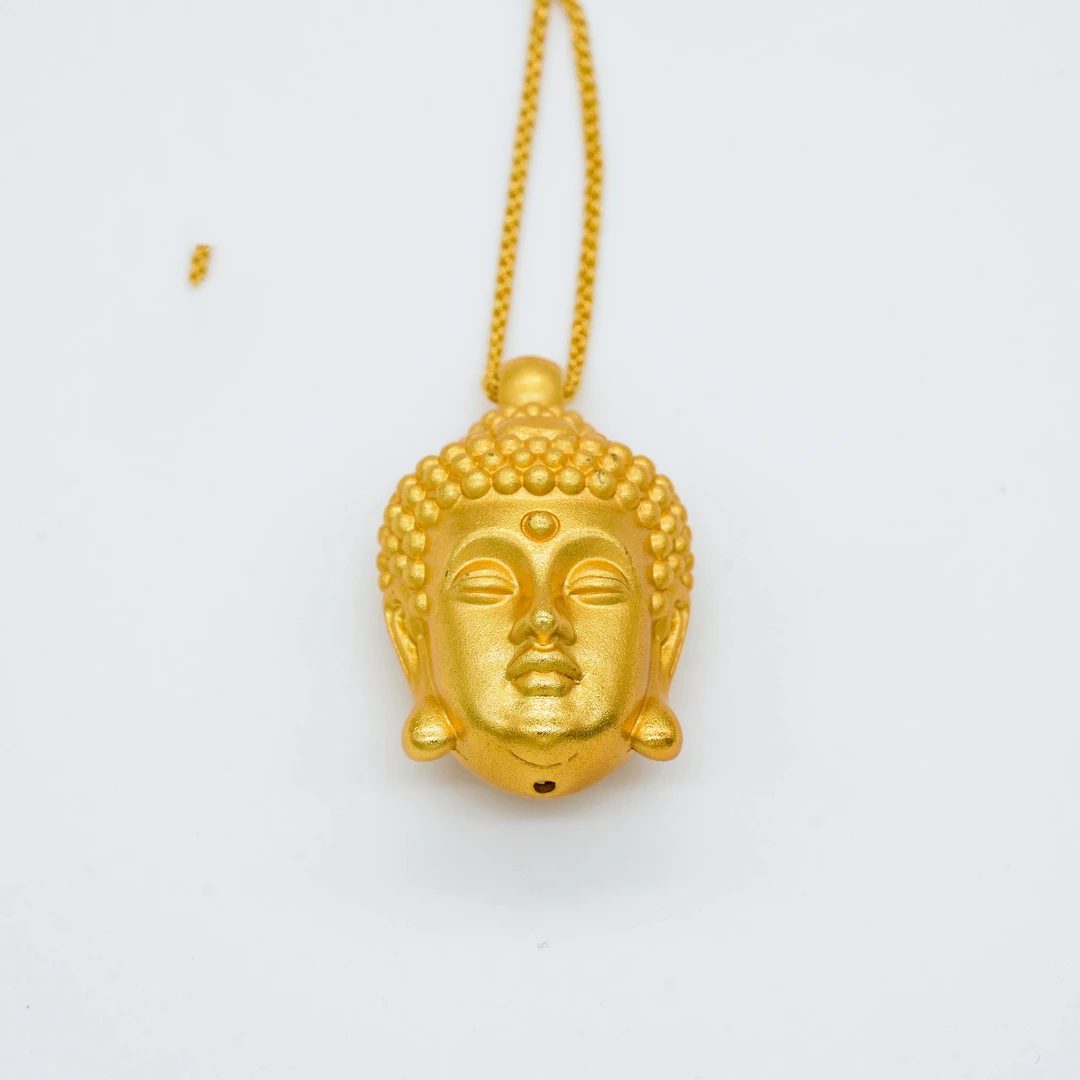 铜合金吊坠 HEMEI/赫美轻奢 佛头项链吊坠镀K金