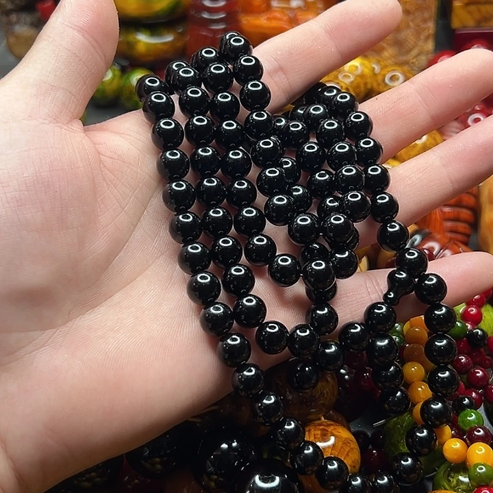 无***～雷击木炭化0.8手串108颗