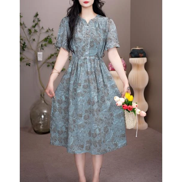 3051 春夏时尚气质连衣裙大码