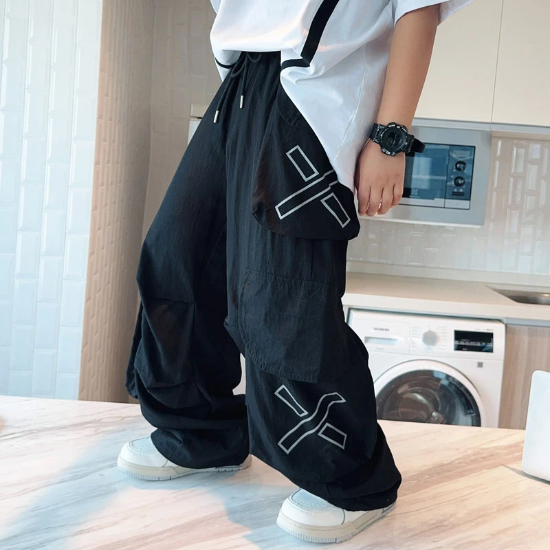 儿童宽松工装裤男童百搭休闲裤春夏款中大童洋气潮牌薄款S7569