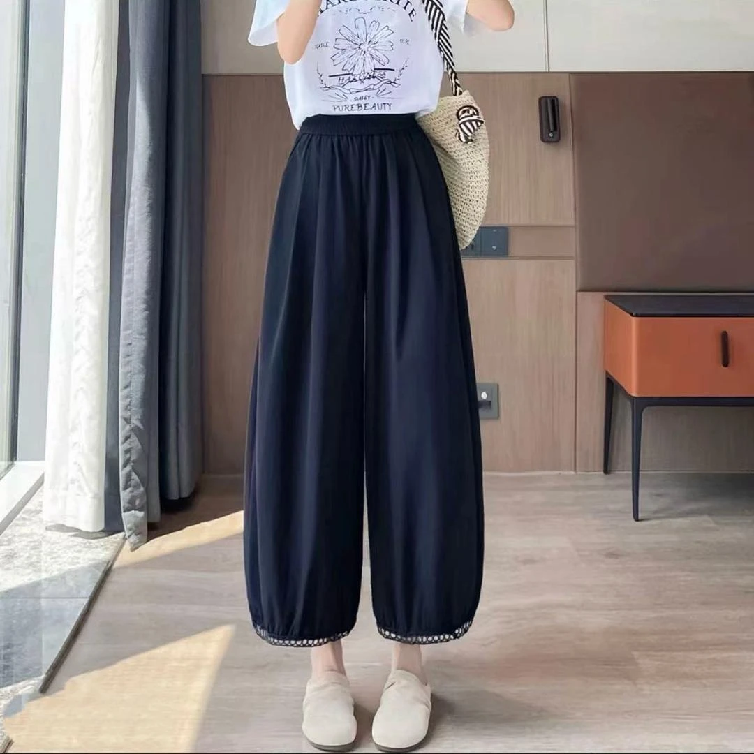 灯笼裤女2025夏季新款阔腿裤夏天裤子女薄款多巴胺九分裤