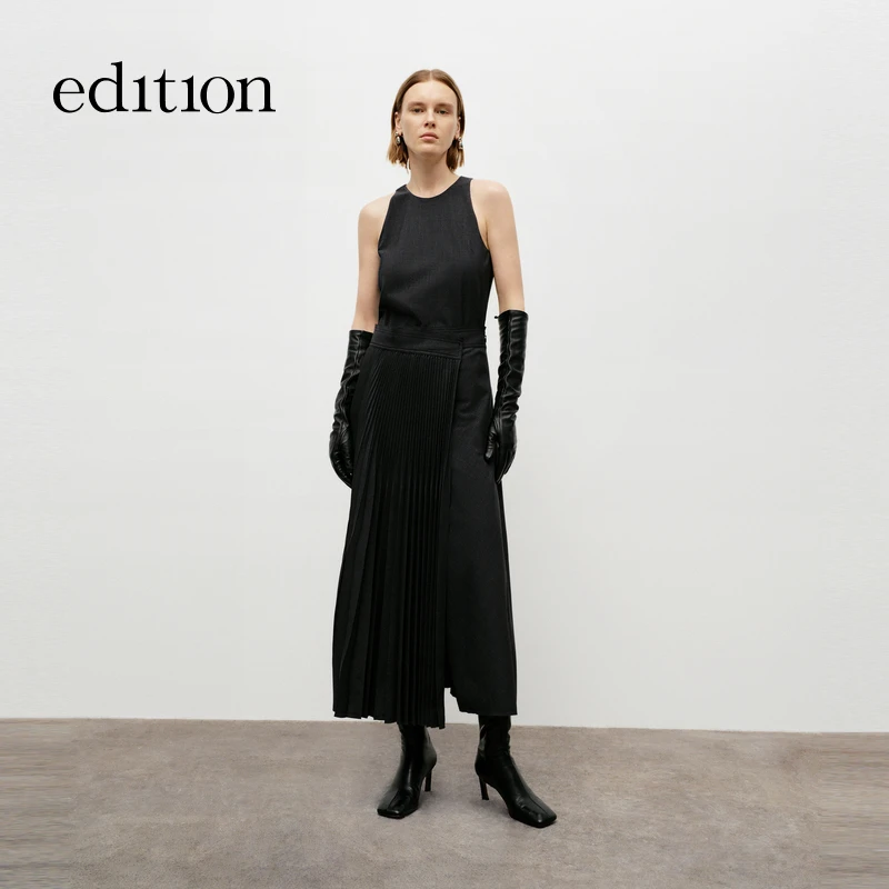 【商场同款】edition新款无袖小背心压褶半裙两件装套裙#EBD3DRS048