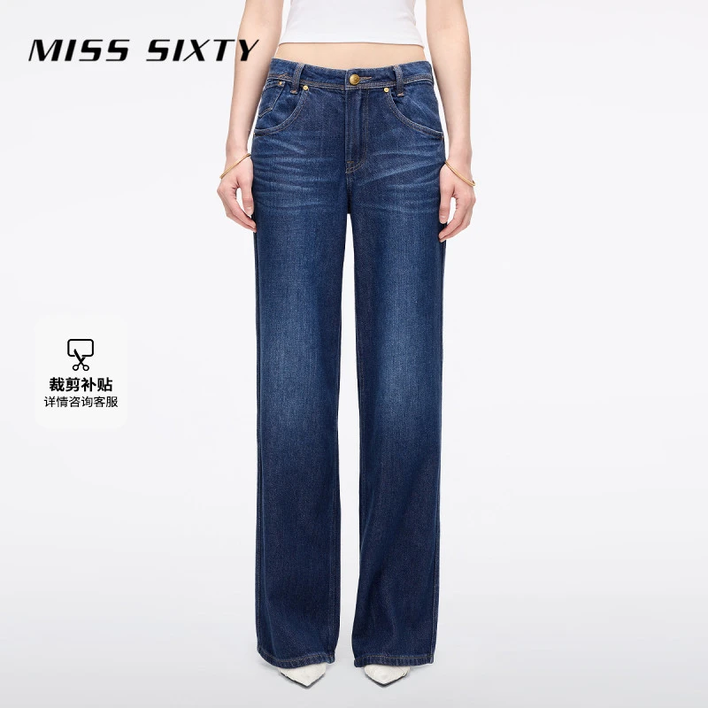 Miss Sixty2025夏季新款牛仔裤女复古丹宁风直筒裤百搭休闲