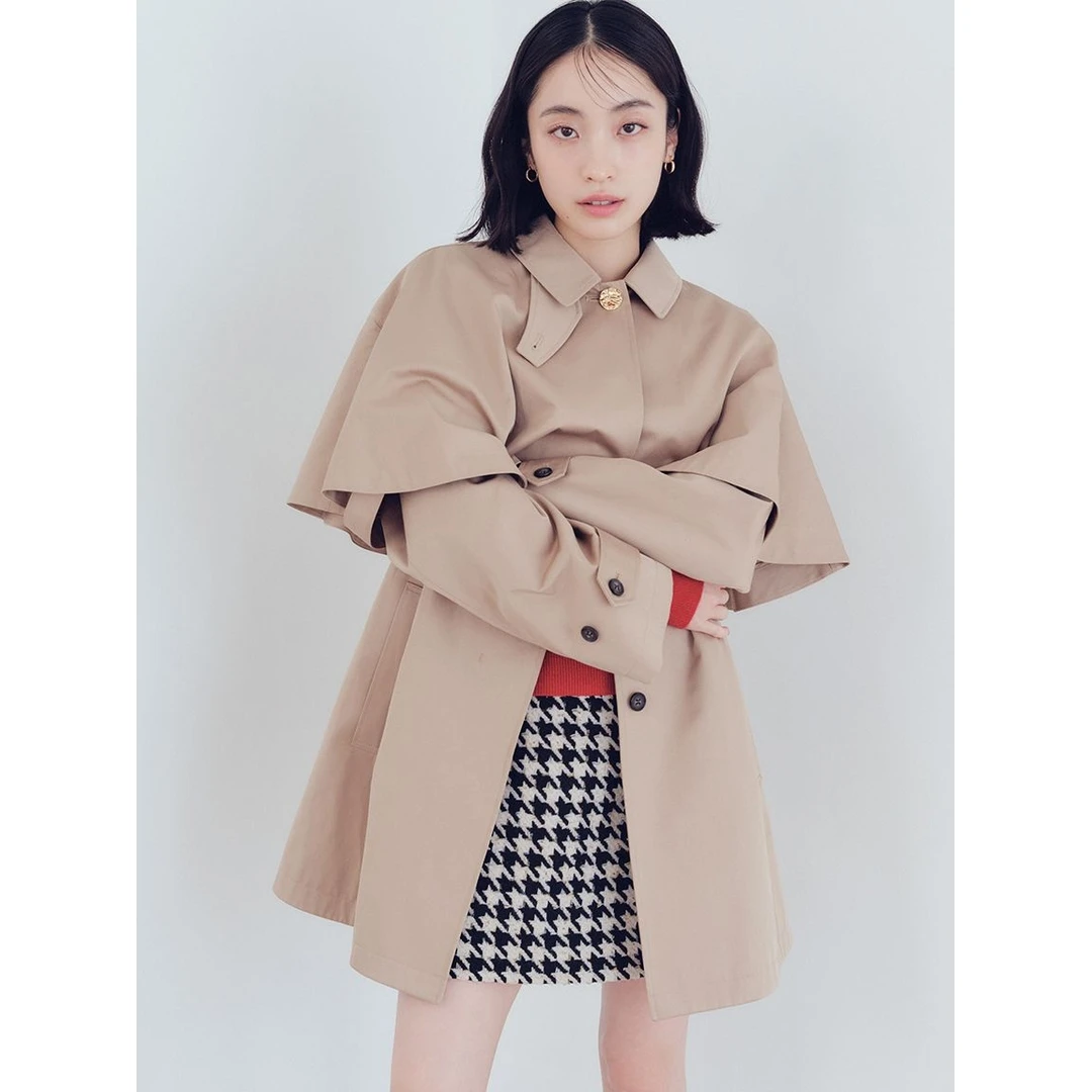 【Montendre】秋季新款 L 气质显瘦优雅街头风短款款女式斗篷大衣