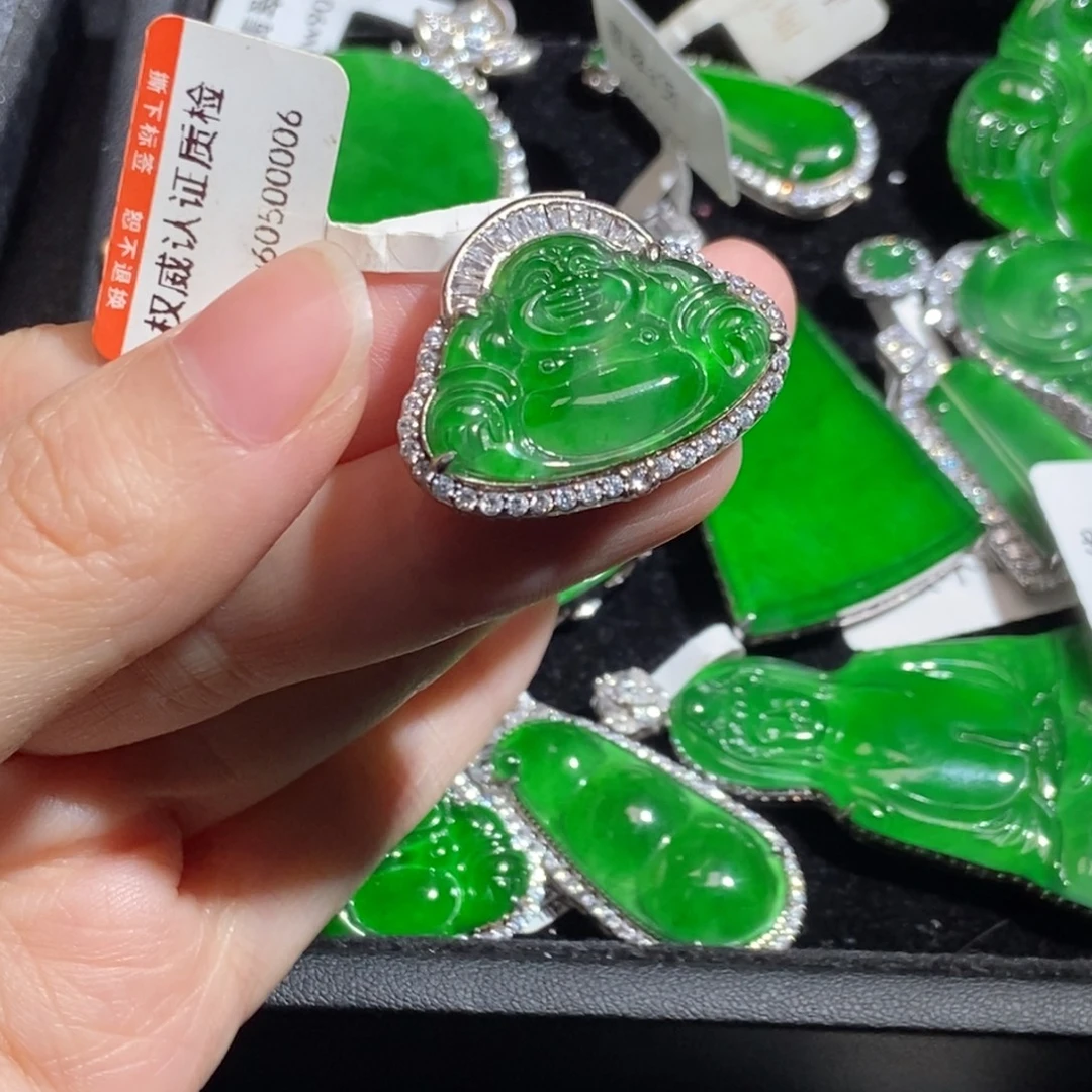 翡翠银S925镶嵌吊坠(不含链)