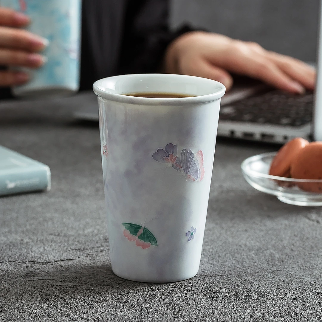 2025新款特别好看的咖啡杯精致中式高级感家用喝水陶瓷水杯马克杯