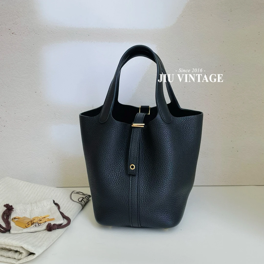 99新 Hermes/爱马仕 菜篮子18黑金扣u刻 配件尘袋CG15-0157