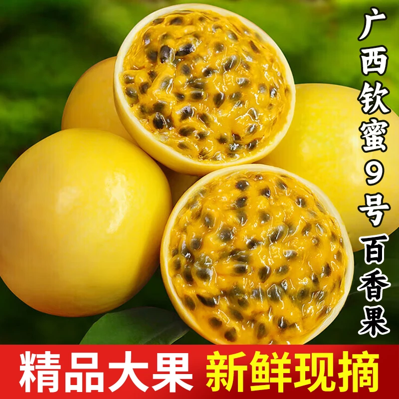 广西钦密9号黄金百香果5斤新鲜大果孕妇水果甜如1斤皱皮