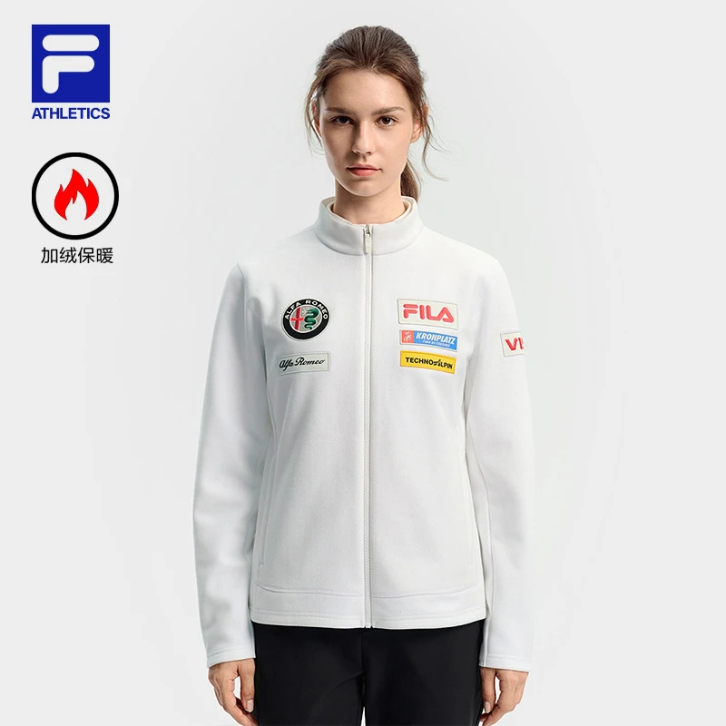 【加绒保暖】Fila/斐乐五方联名女冬季滑雪内搭运动外套A11W546501F