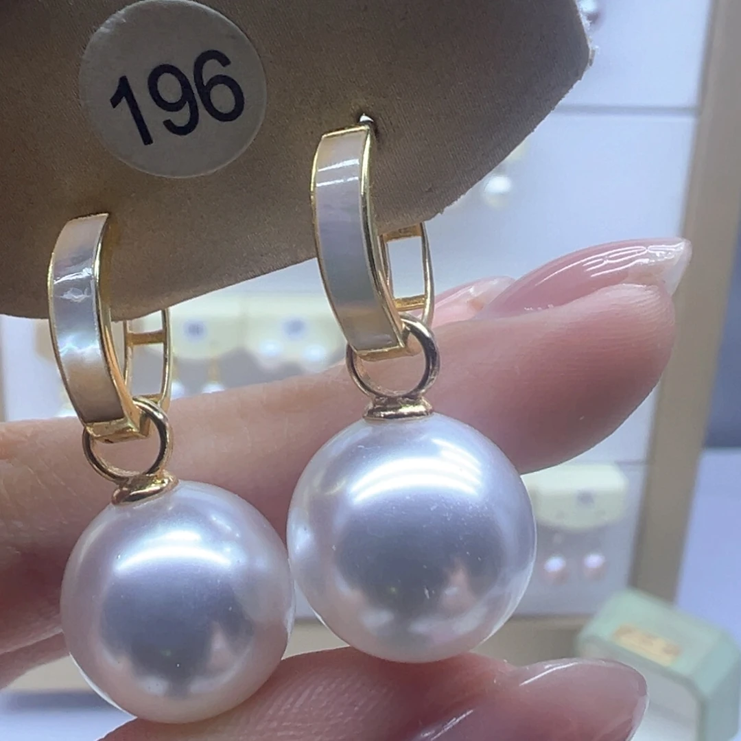 银S925镶嵌淡水珍珠耳饰