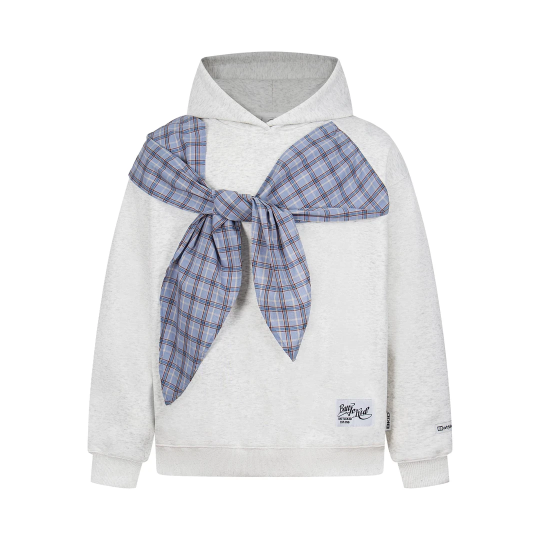 亿万少年美式复古蝴蝶结绑带连帽卫衣情侣款秋冬宽松慵懒风上衣潮