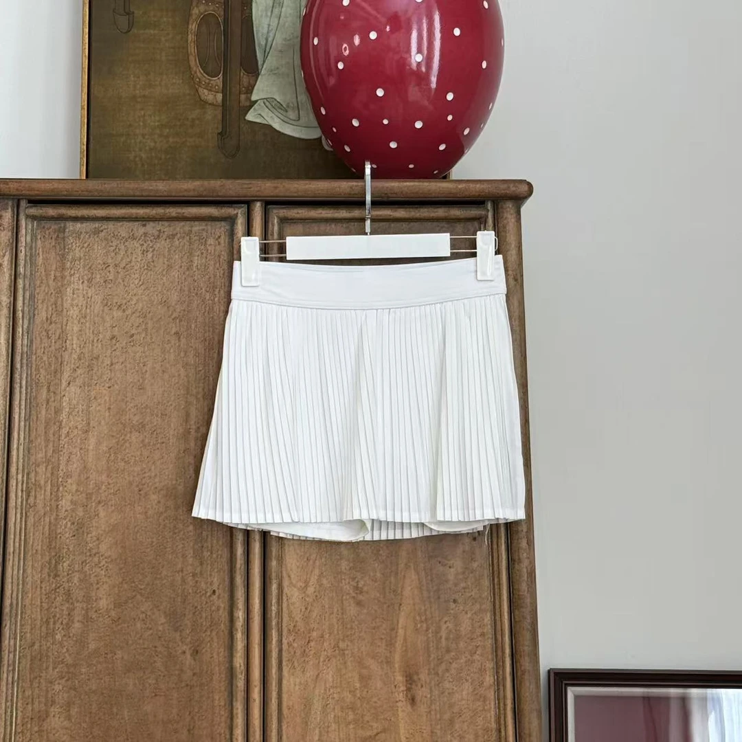 MYL2025年春季新款锦纶白色裙裤休闲百搭短裙百褶褶皱裙裤