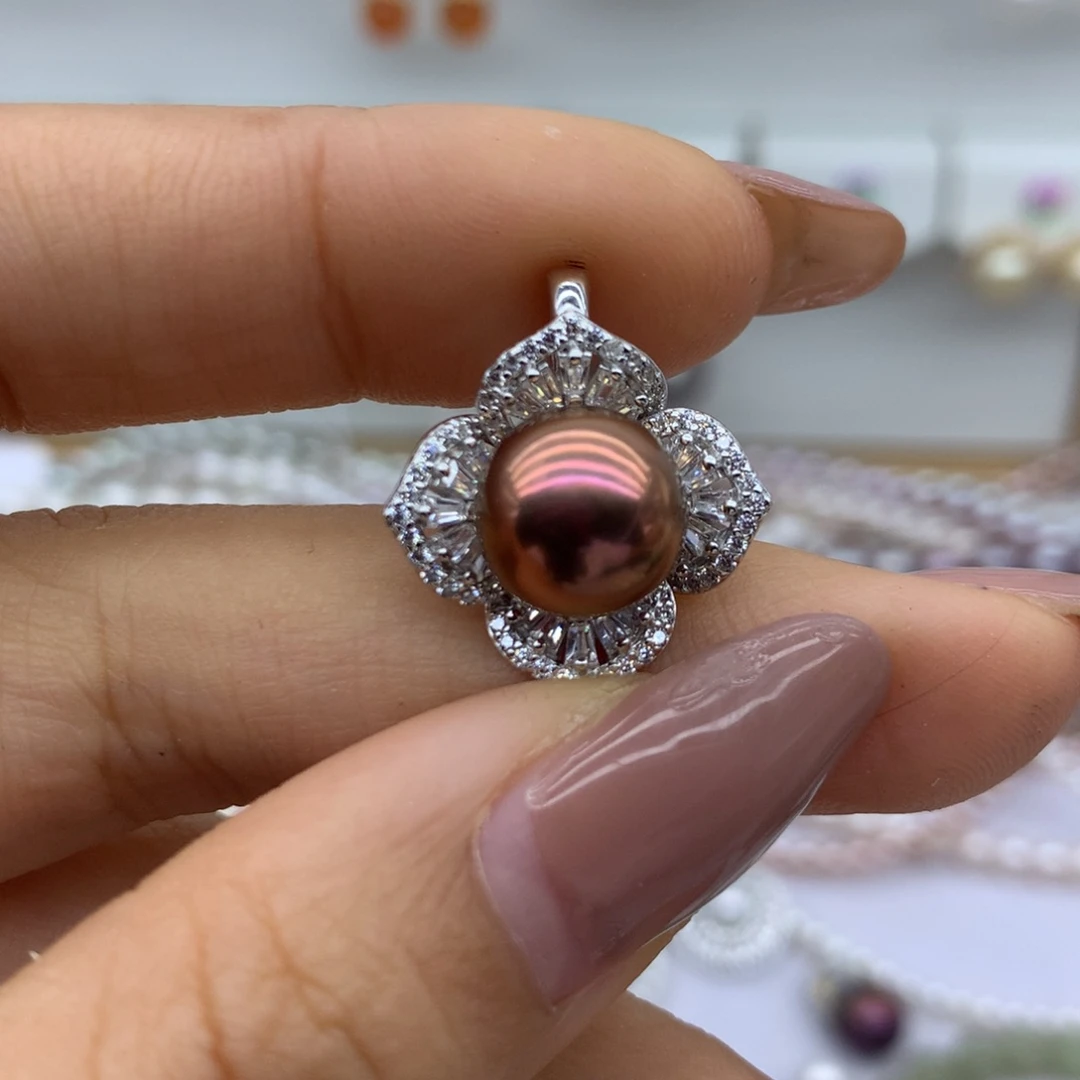 我***子颈饰银S925镶嵌淡水珍珠