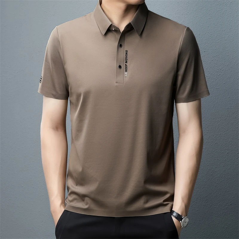 老爷车之家夏季新款无痕短袖翻领百搭Polo衫免烫免打理上衣
