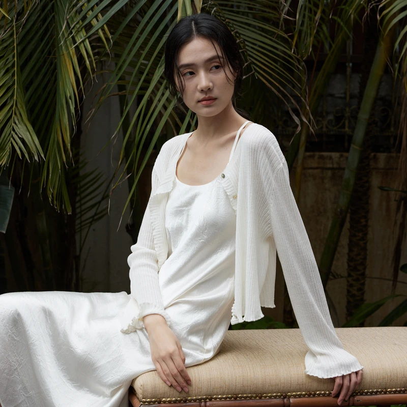 【夏季新款】AIRIQI都市气质长袖百搭毛织短款毛针织衫AH42KS135