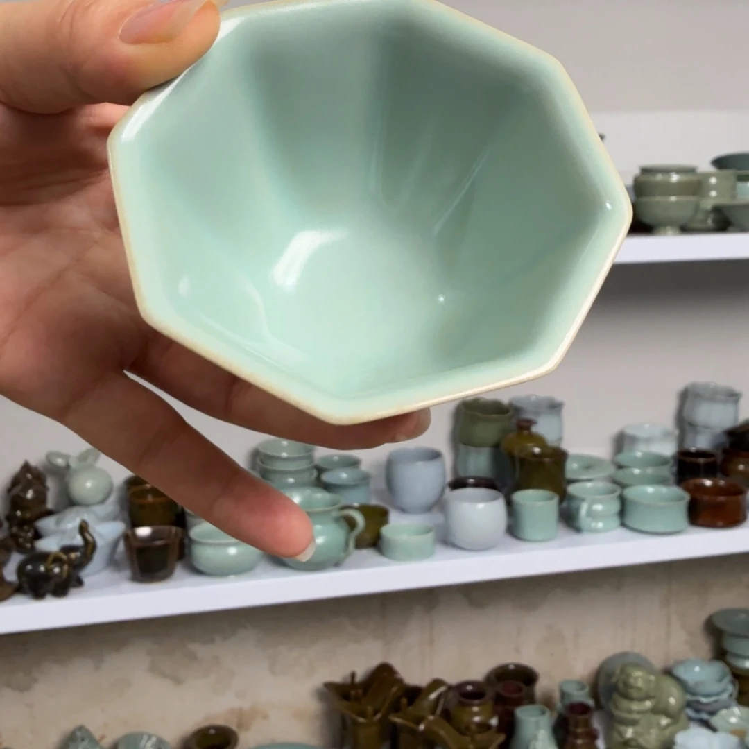 其他汝瓷天青八方杯原矿原釉