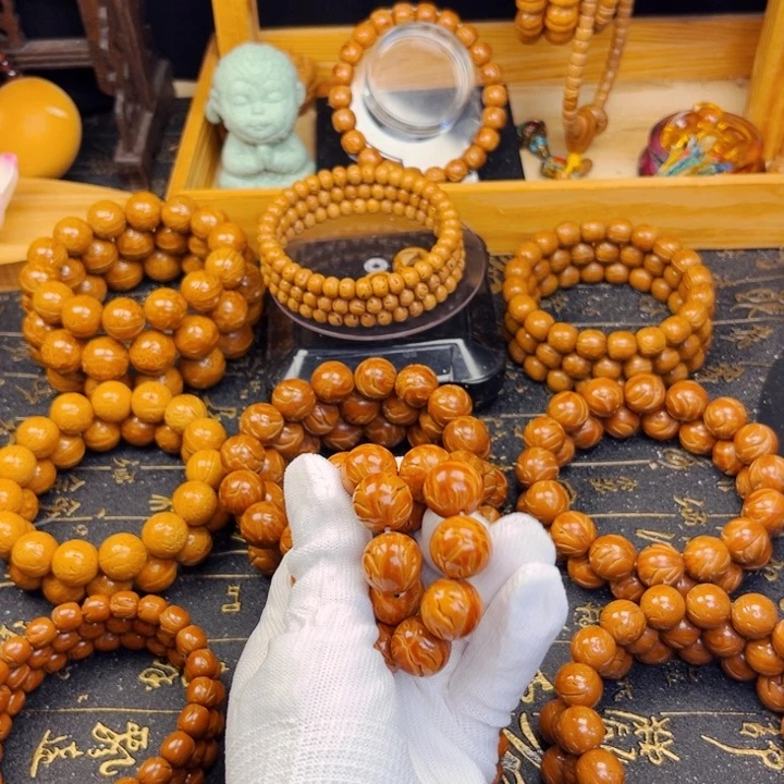果***你手串桃核14尺寸龙文