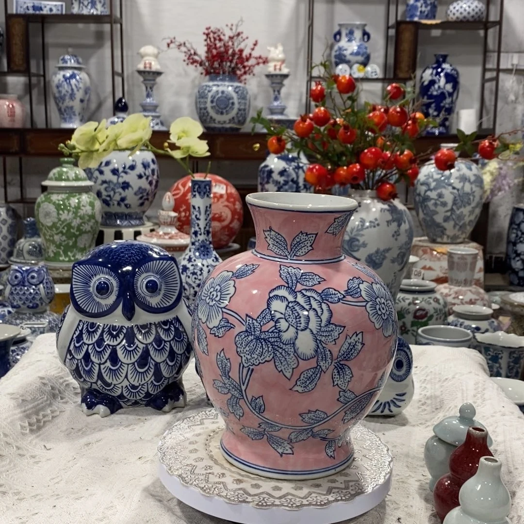 【闪购商品】摆件粉色花瓶摆件……高度23