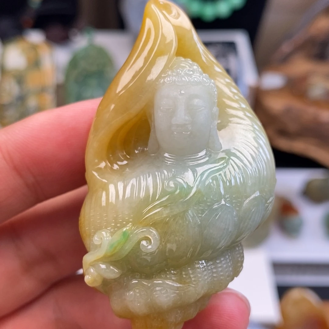 颈饰未镶嵌翡翠缅甸天然翡翠法螺