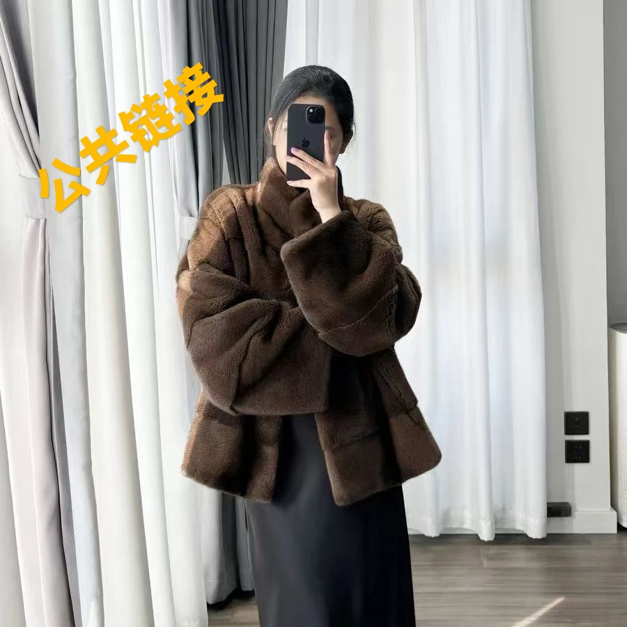 （佳贝皮草）冬季立领女士短款水貂皮草外套