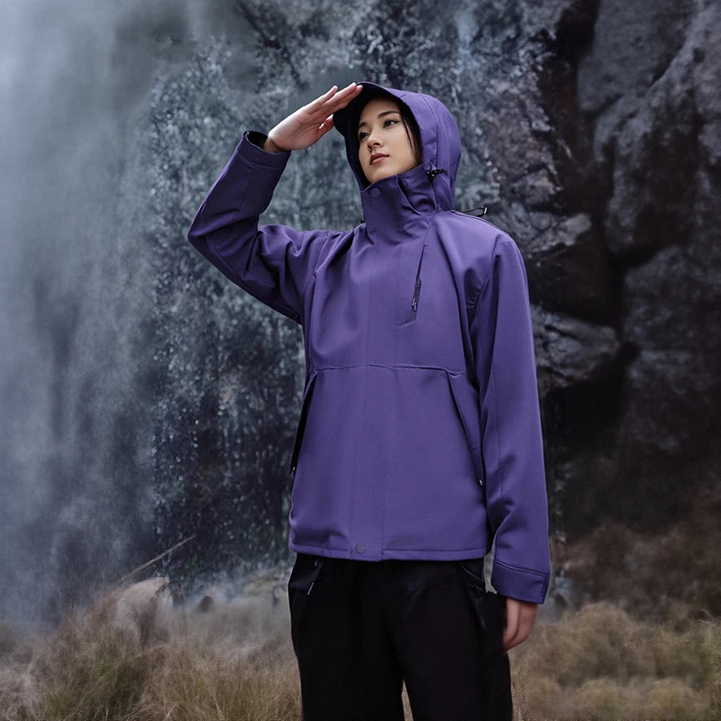 男女通用三合一冲锋衣秋冬户外防水防风保暖徒步通勤外套