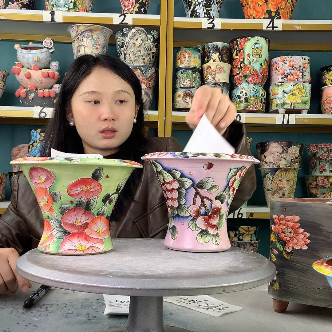 l***a陶景德镇手工花盆594