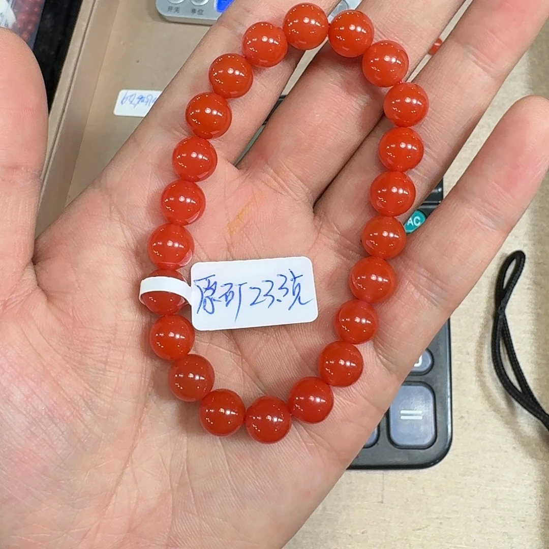 面***海南红玛瑙未镶嵌手链原矿南红手串高品质
