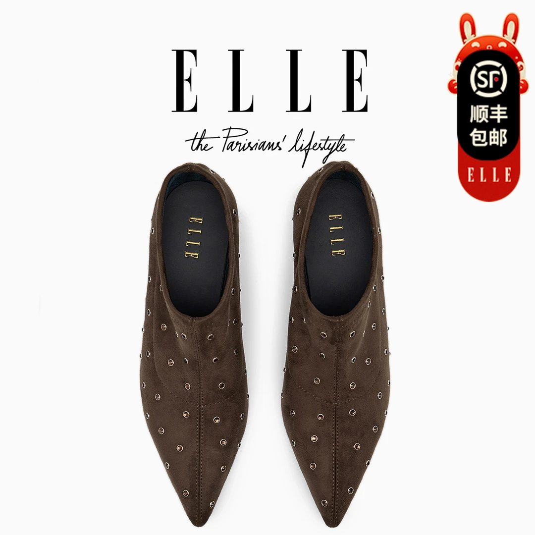 ELLE性感欧美满钻时装短靴女2025新款气质宴会赴宴小众气质高跟靴