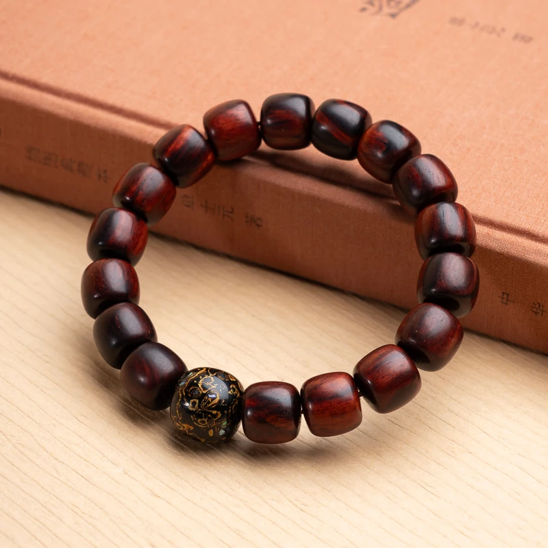 XIANYUAN/仙源小叶紫檀12*11mm大漆珠单圈手串