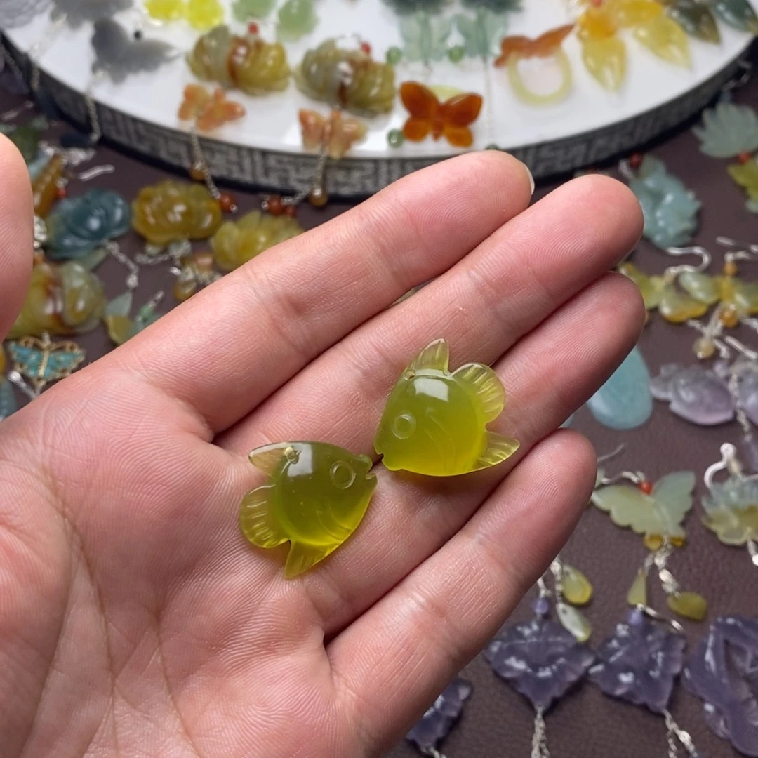 蛇纹石玉合金耳饰/颈饰