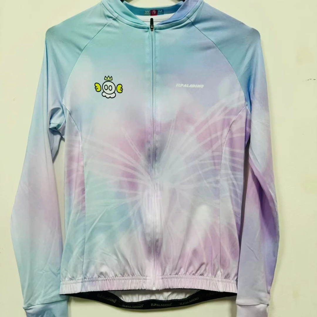 SQ 844【粉蓝小恶魔牛奶丝长袖女士 】ILPALADINO专业版骑行服户外