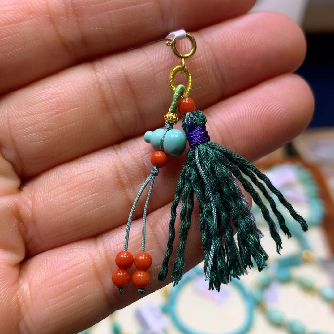 南红玛瑙银S925镀金镶嵌挂件