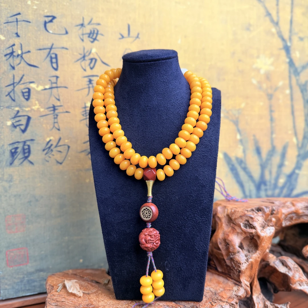 DP 1211-黄菩提108+双貔貅吊坠菩提（无礼盒）