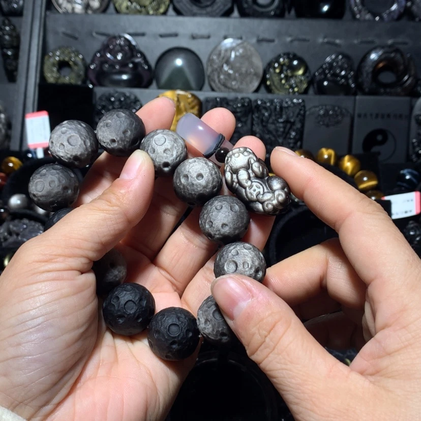 【闪购商品】黑曜岩手串未镶嵌大****德