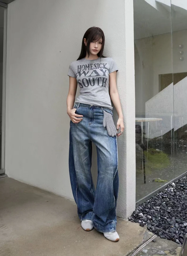 LQ LIMCIAO正肩印花显瘦收腰短袖 0646（福福）