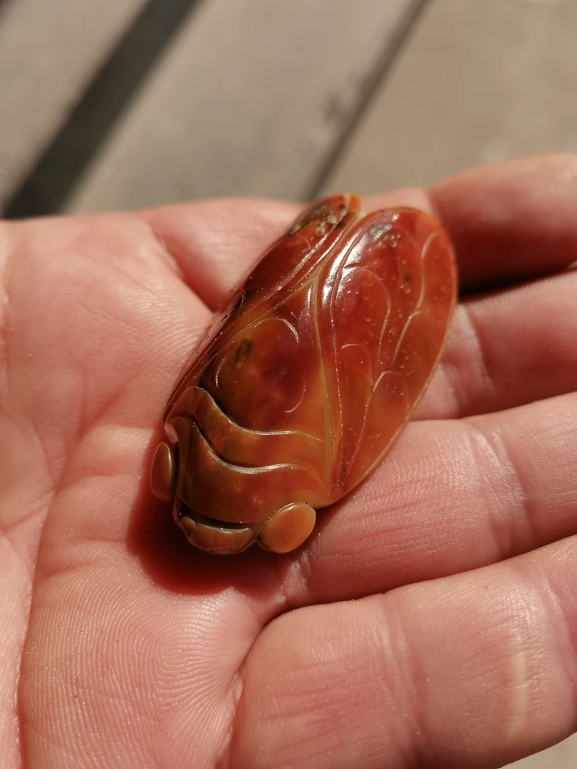 非金属仿珍珠吊坠 唐河彩玉蝉吊坠