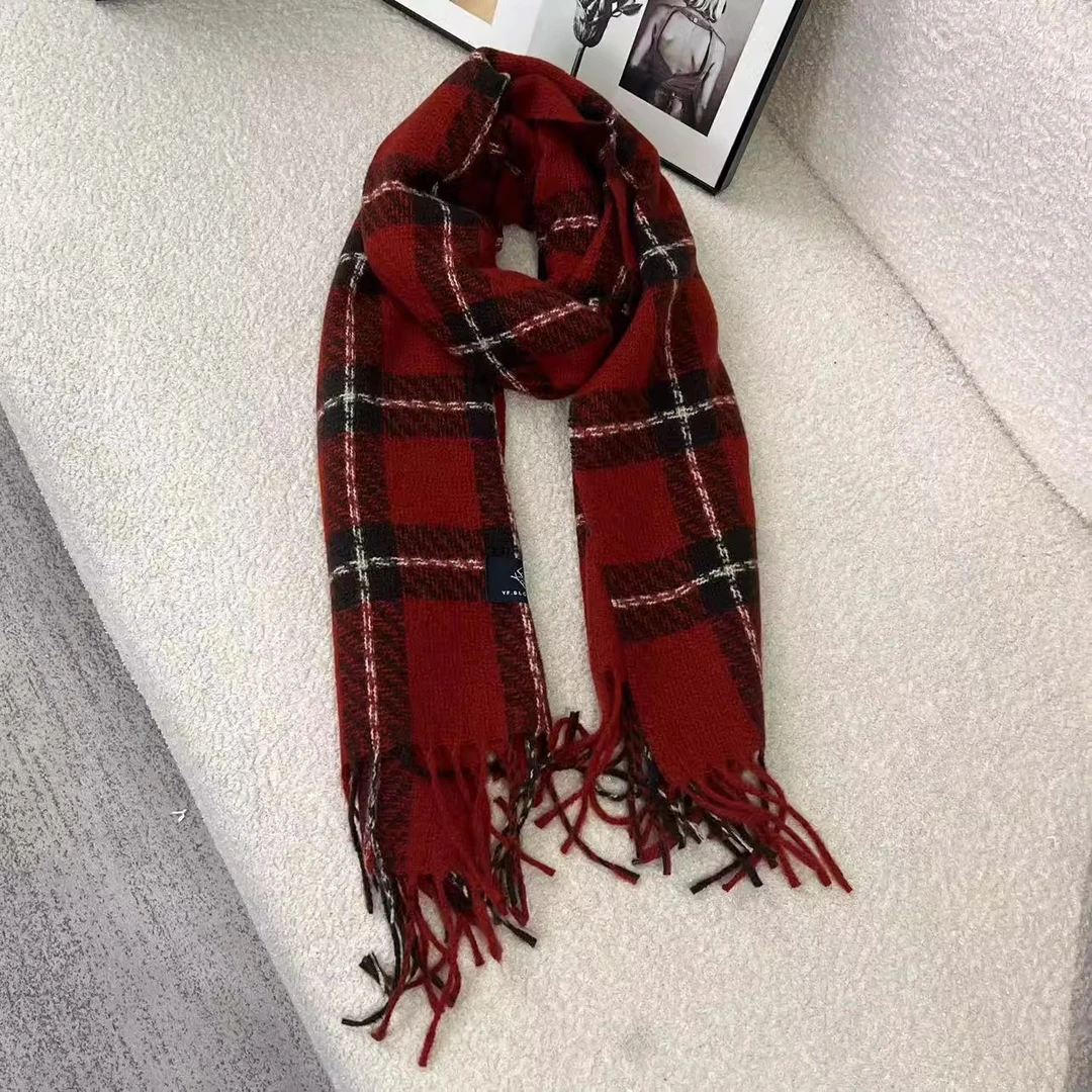 ZTA152【喜气洋洋】日系复古格子~软糯时尚高级感小众保暖围巾