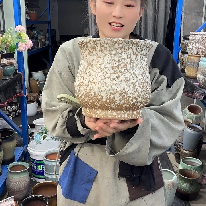 20×21 -粗陶花盆有孔-买买买