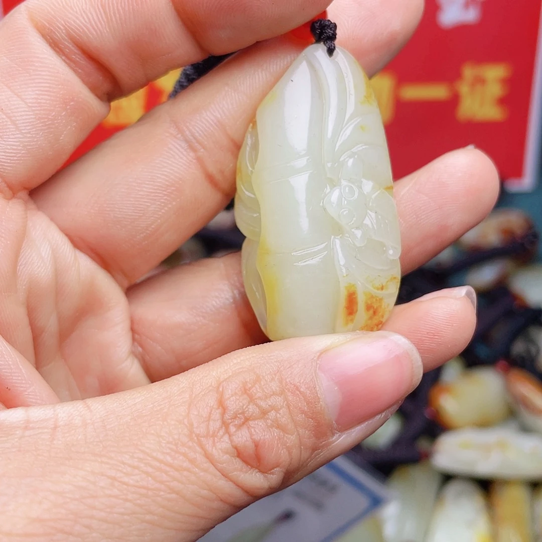 和田玉颈饰银S925镶嵌