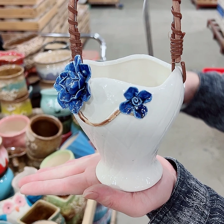 有孔，凑单福利满10元发货陶瓷多肉花盆！