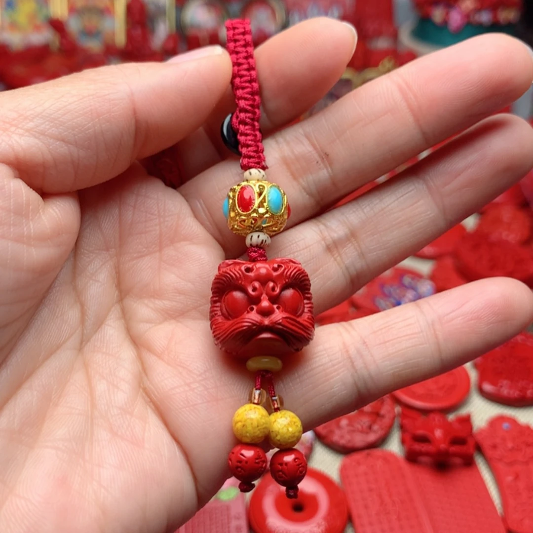 天然辰砂工艺品朱砂钥匙扣