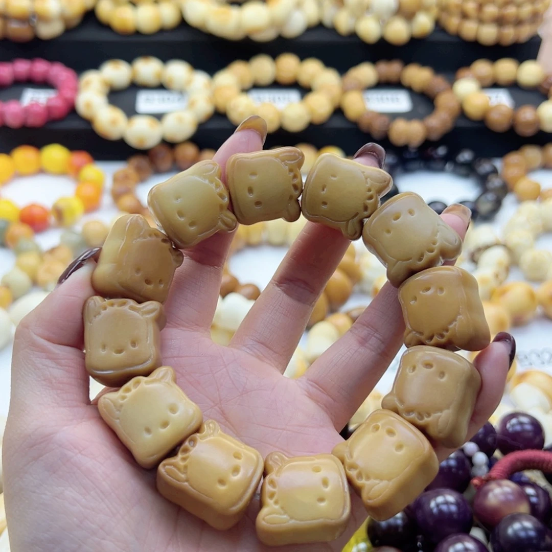 吊坠白玉菩提童*可24-25卡风华色帕恰狗生长纹