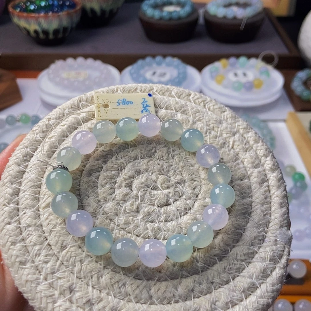 定制翡翠未镶嵌翡翠手串卡9.7