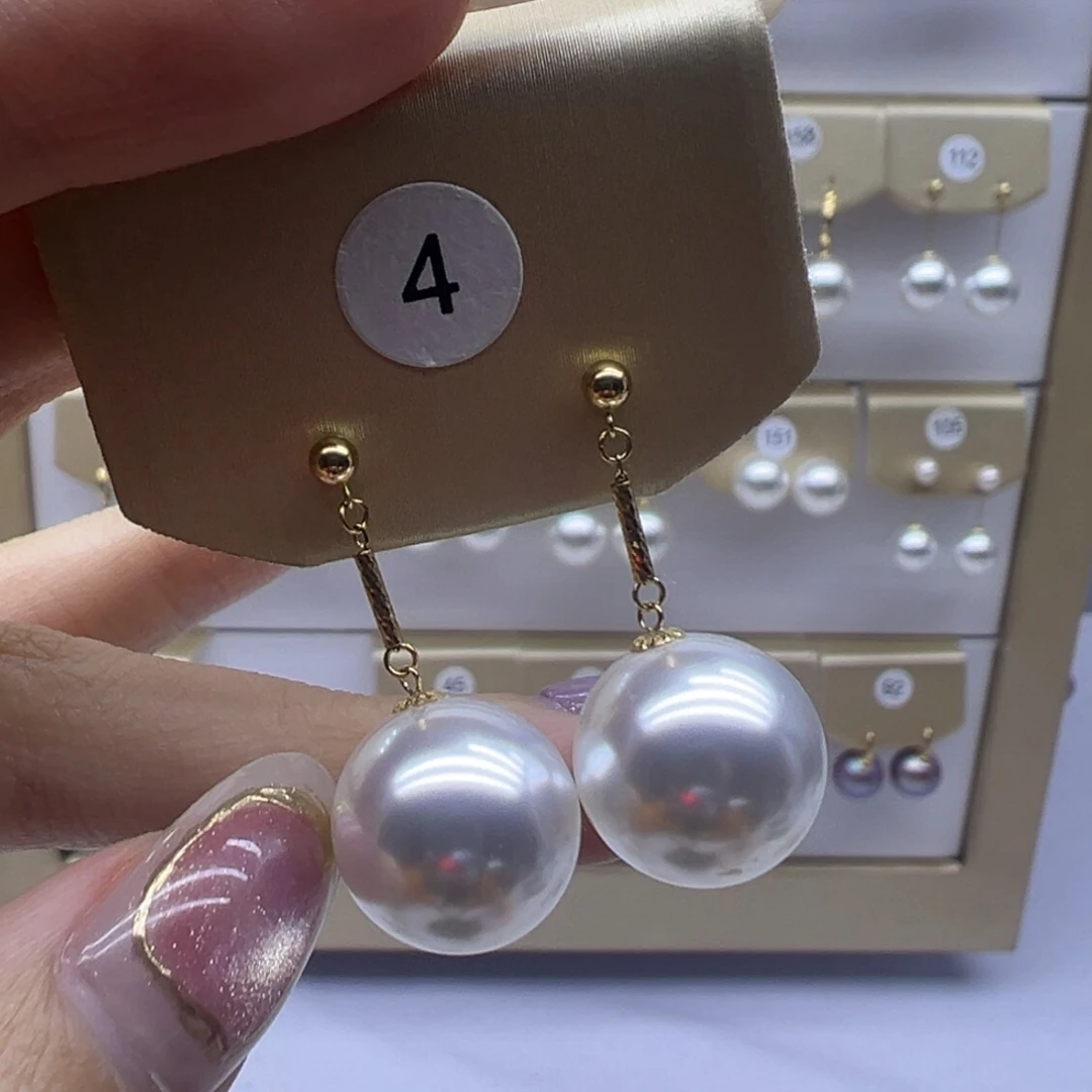 耳饰淡水珍珠18K金镶嵌