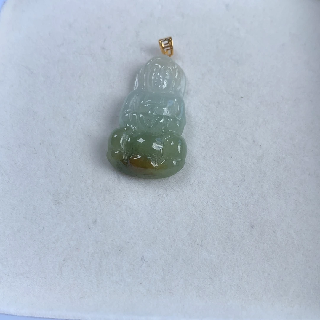 颈饰18K金镶嵌翡翠观