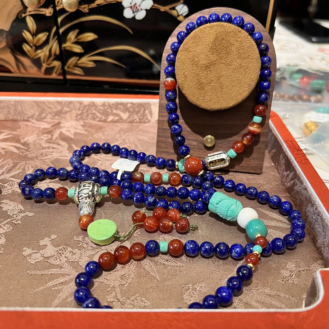 1036-青金石斜跨项链